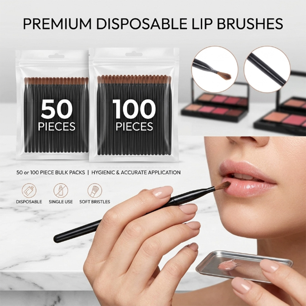 Makeup Brush Set - Набор одноразовых кистей для губ (50/100