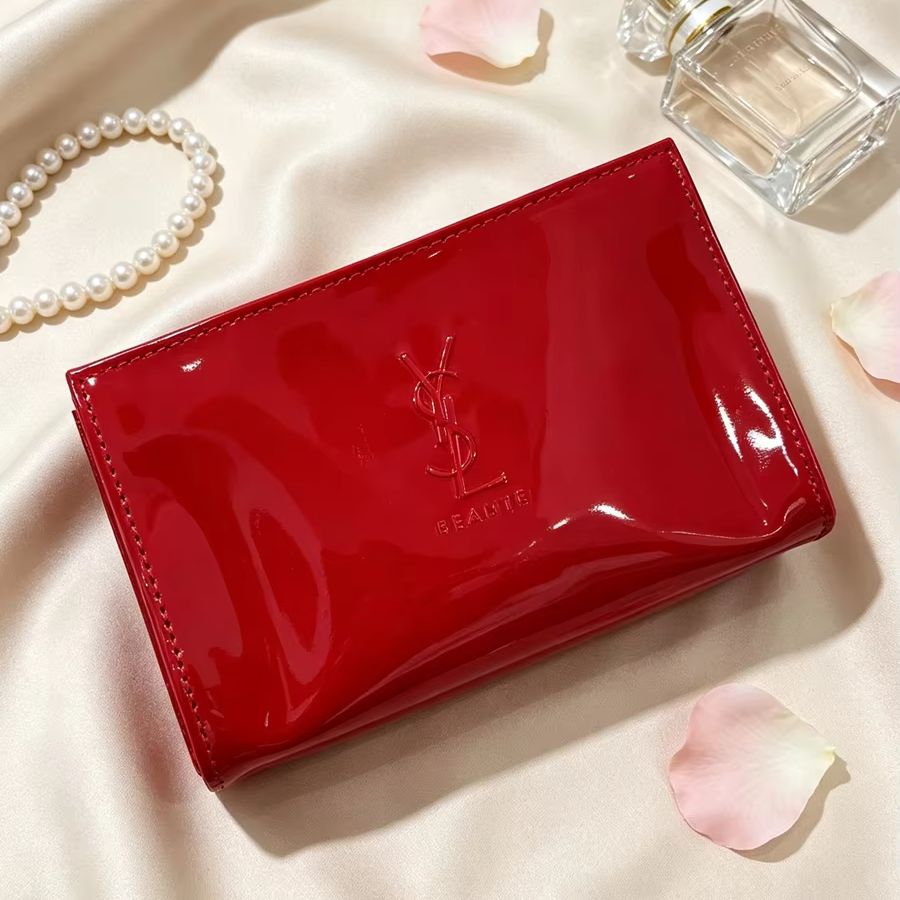Косметичка YSL из красной лаки – обзор и цена Ysl Beauty Makeup Bag