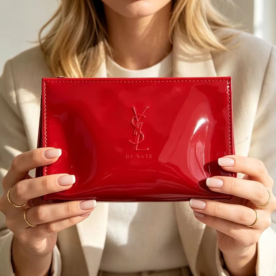 Косметичка YSL из красной лаки – обзор и цена Ysl Beauty Makeup Bag