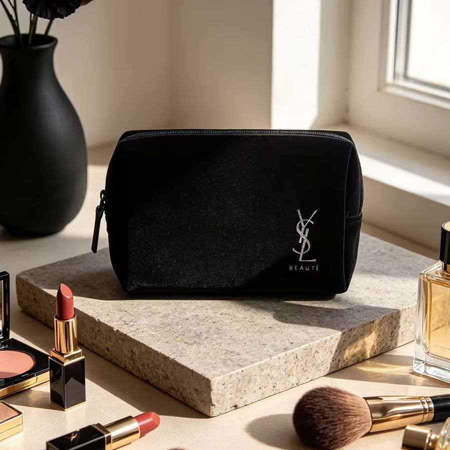 Сумка YSL черная с принтом, ко – обзор и цена Ysl Beauty Makeup Bag