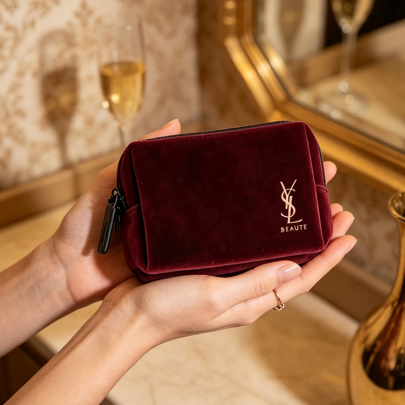 Винтажная бархатная косметичка – обзор и цена Ysl Beauty Makeup Bag