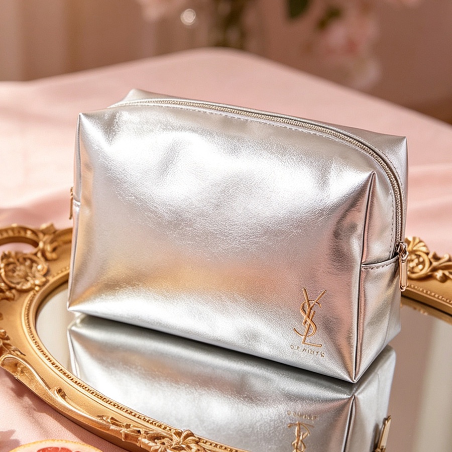 Серебристый косметический мешо – обзор и цена Ysl Beauty Makeup Bag