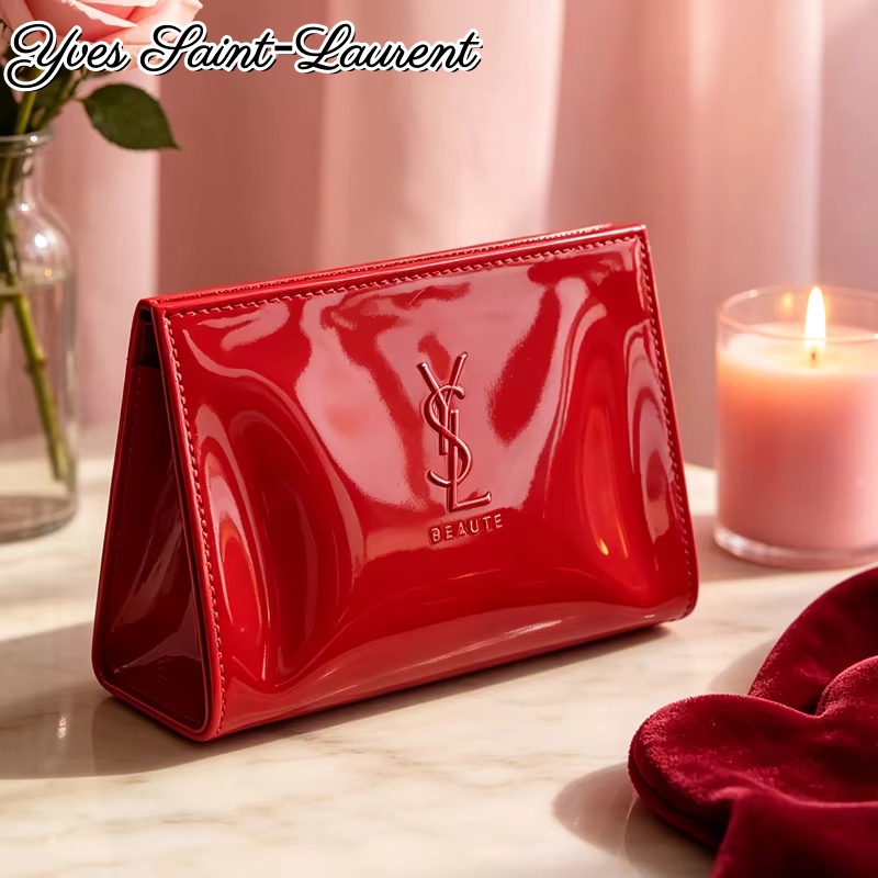 Косметичка YSL из красной лаки – обзор и цена Ysl Beauty Makeup Bag