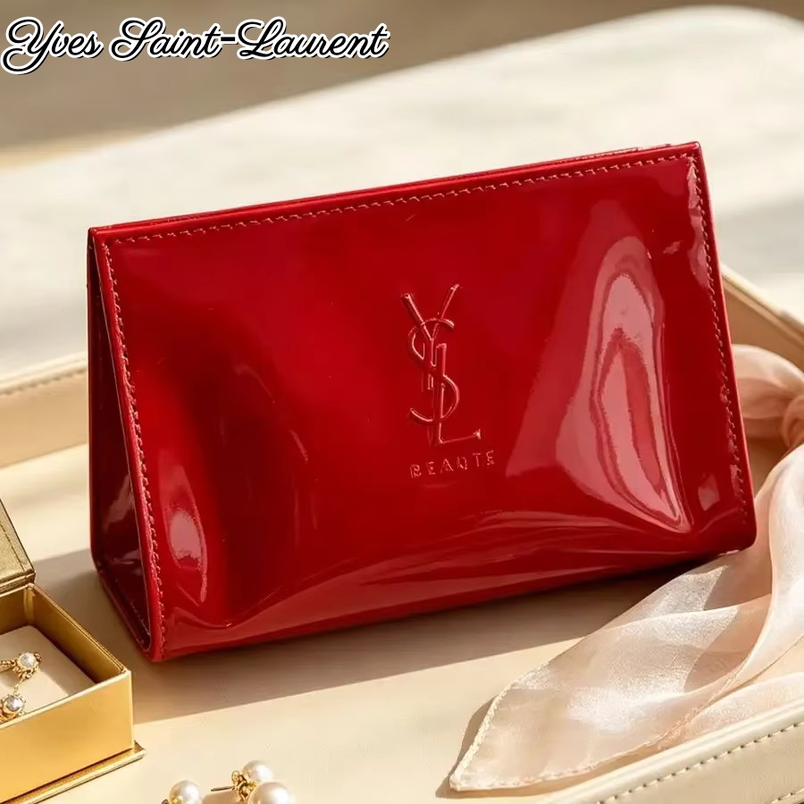 Косметичка YSL из красной лаки – обзор и цена Ysl Beauty Makeup Bag