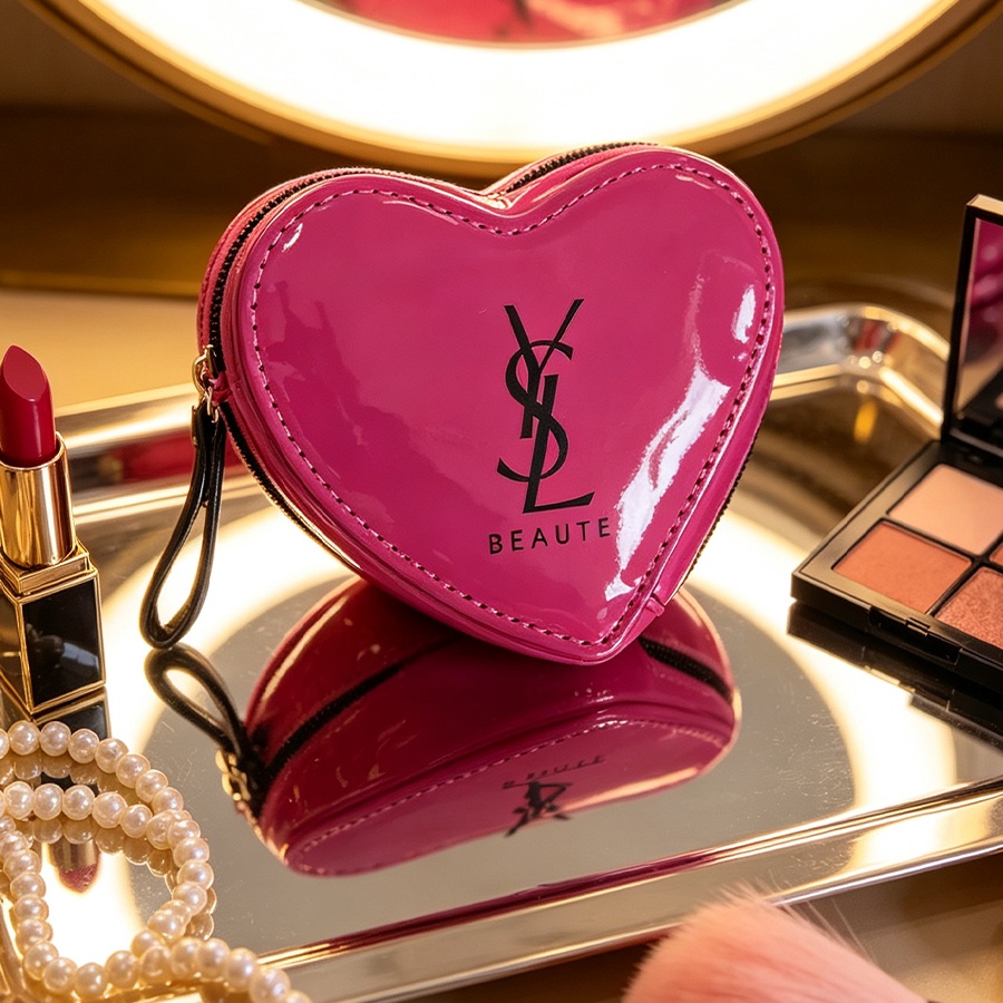 Косметичка YSL в форме сердца  – обзор и цена Ysl Beauty Makeup Bag