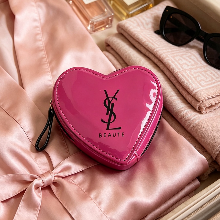Косметичка YSL в форме сердца  – обзор и цена Ysl Beauty Makeup Bag