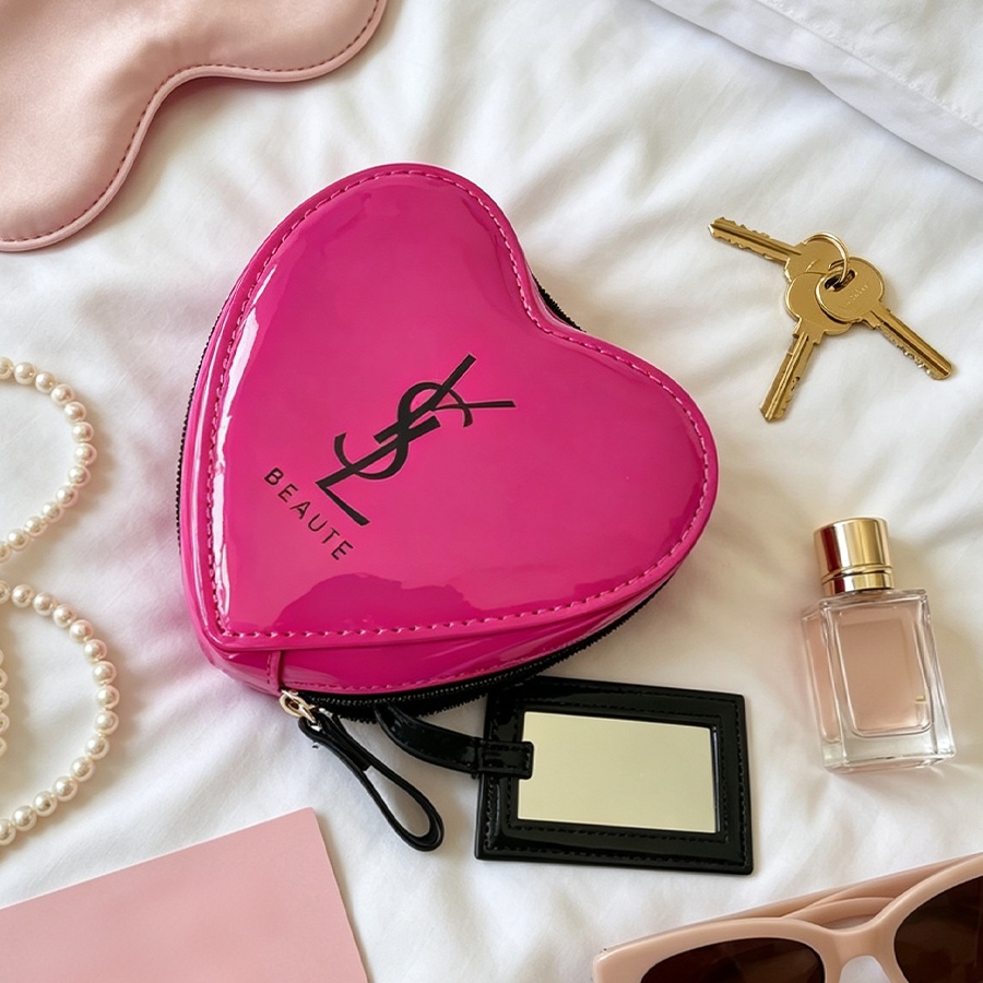 Косметичка YSL в форме сердца  – обзор и цена Ysl Beauty Makeup Bag